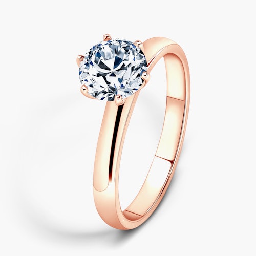 Pierścionek zaręczynowy SAVICKI: różowe złoto, diament